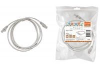 Патч-корд народный U/UTP Cat 5e 4PR 24AWG PVC, литой 1 м, серый TDM