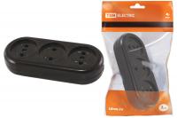 Колодка розеточная 3 гнезда 2П 16А макс. "Ретро" 250B (карболит)