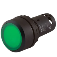 Кнопка SB7-CW3361 с возвратом, 1НО, d22 мм, 24 В LED, зеленая, IP54 TDM