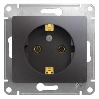 GLOSSA Графит Розетка с/з,16А, 250В, механизм