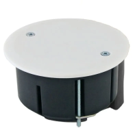 Установочная коробка СП D73х45мм, крышка, метал. лапки, IP20, TDM