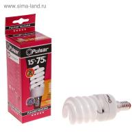Компактная люминесцентная лампа Full Spiral T2, 15 Вт, E14, 2700 K, 14000 ч