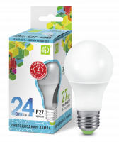 Лампа светодиодная LED-A60-standard 24Вт 230В  Е27 4000К 2160Лм ASD