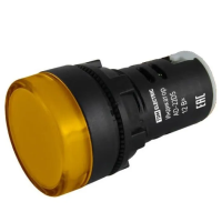 Лампа AD-22DS(LED)матрица d22мм желтый 12В AC/DC TDM