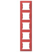 SEDNA Красный Рамка 5-постовая, вертикальная