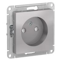 AtlasDesign Алюминий Розетка б/з со шторками, 16А, механизм, 