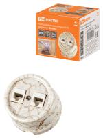 Розетка двойная компьютерная RJ45 мраморная «Болонь» TDM 