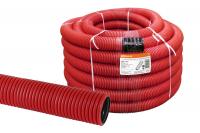 Труба гофр.ПНД d 40 двустенная с зондом (20 м/уп.) красная TDM