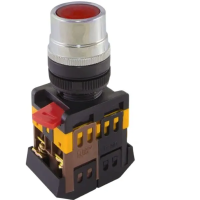 Кнопка ABLF-22 красный d22мм неон/230В 1з+1р TDM