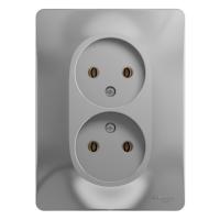 GLOSSA Алюминий Розетка 2-я б/з, в сборе