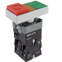 Кнопка сдвоенная SB2-BW8465 с возвратом, 1НО+1НЗ, d22 мм, 230 В LED, зеленая/красная, IP40 TDM