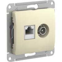 GLOSSA Беж Розетка 2-ая ТВ + компьютерная RJ45, кат. 5Е