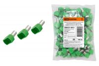 Наконечник штыревой втулочный изолированный (двойной) НШвИ (2) 16,0х14 зеленый (100 шт) TDM