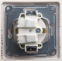 GLOSSA Перламутр Розетка с/з со шторками с крышкой,16А, IP20, в сборе