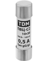 Плавкая вставка ПВЦ-С2 10х38 0,5А TDM