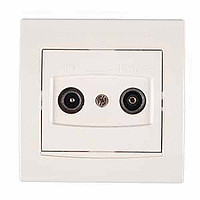 Розетка TV/R (конц.згас1дб) крем\крем.вставк