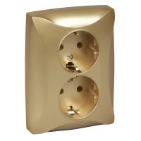 Дуэт Шампань Розетка двойная с зазем. с/у