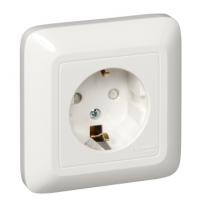 Прима Бел Розетка наружная с заземлением 250В 16А со шторками