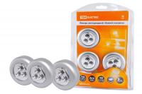 Фонарь светодиодный, "Наклей и включи", 3 светодиода 9 лм/Вт, батареи типа 3*AА (в комплект не вход.