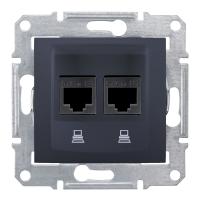 SEDNA Графит Розетка 2-ая компьютерная RJ45, кат. 5е, неэкр. UTP