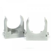 Крепеж-клипса для труб для монтажного пистолета серая в гофроящике d16 (1400шт/кор) Промрукав