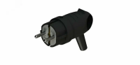 Systeme Electric MultiSet Черная Вилка 2К+З угловая каучуковая 16А/250В IP44