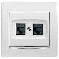 Розетка комп RJ45 к 5E UTP под бел/бел вставк.