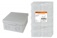 Коробка распаячная ОП 100х100х55мм, крышка, IP54, 8вх., без гермовводов TDM