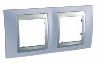 UNICA TOP Алюминий/берилл Рамка 2-постовая, горизонтальная