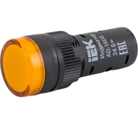 Лампа AD16DS(LED)матрица d16мм желтый 24В AC/DC IEK