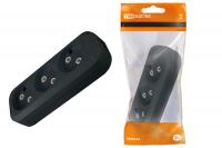 Колодка розеточная 3 гнезда 2П б/з 10А 250В черная TDM (ЕС)