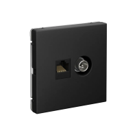 ArtGallery Карбон Розетка двойная ТВ + компьютерная RJ45, кат. 5Е