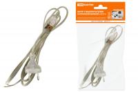 Шнур с выключателем и плоской вилкой ШУ01В ШВВП 2х0,75мм2 2м. прозрачный TDM (ЕС)