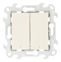 Simon 24 Слоновая кость Двухклавишный выключатель с подсветкой