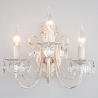 Светильник Хрусталь - 3305/3  белый с золотом/прозрачный хрусталь Strotskis