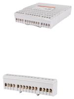 Шина "L" "фаза" в сером изоляторе на DIN-рейку 6x9мм 15 групп TDM	