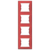 SEDNA Красный Рамка 4-постовая, вертикальная