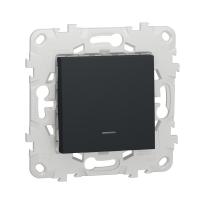 UNICA NEW Антрацит Выключатель 1-клавишный, кнопочный, сх. 1, 10 A,