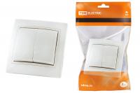 Выключатель 2 кл. 10А белый "Таймыр" TDM откл. цвета