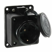 Розетка настенная с заглушкой каучук 2P+PE 16A 250B IP44 TDM