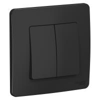 BLANCA Антрацит С/У Переключатель 2-клавишный (cх.6+6), 10А, 250B