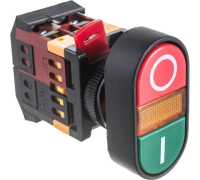 Кнопка APВВ-22N "I-O" d22мм неон/230В 1з+1р TDM