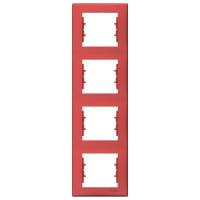 SEDNA Красный Рамка 4-постовая, вертикальная