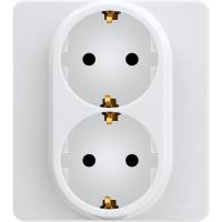 Legrand INSPIRIA Белый Розетка 2-ая 2К+З - немецкий стандарт 16А 250В