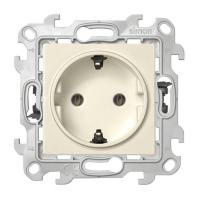 Simon 24 Слоновая кость Розетка 2К+3 без защитных шторок Push&Go