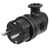 Вилка угловая с ушком каучук 2Р+РЕ 16А 250В IP44 TDM