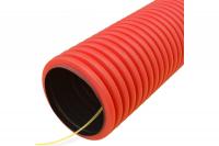 Труба гофрированная двустенная ПЭ гибкая тип 450 (SN12) с/з красная д110 (50м/уп) Промрукав