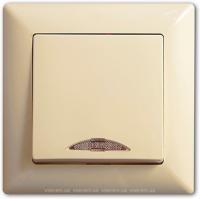 Выкл. 1-клавишный с подсветкой крем