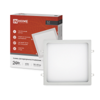 Панель светодиод. встр. квадратная SLP 24Вт 230В 4000К 1680Лм 300мм белая IP40 IN HOME