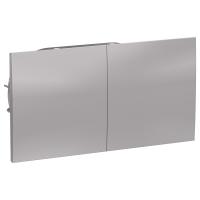 AtlasDesign Алюминий Розетка 2-ая с/з со штор. со сдвиж. крышк, 16А, в сборе